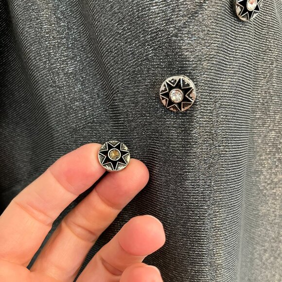 Vintage 70s Silver Metallic Mini Dress, Size Small - Picture 3 of 13